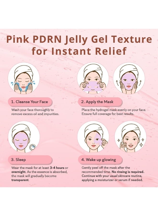 NIKITA.VIVI قناع الكولاجين الوردي PDRN 2 قطعة ترطيب عميق 34غ*2 قناع جل الكولاجين الوردي لشد ورفع الوجه مع مركب الكولاجين الثلاثي، قناع وجه كوري مضاد للشيخوخة مرطب لبشرة زجاجية مع PDRN لبشرة مرنة شابة ومتألقة. - Image 3